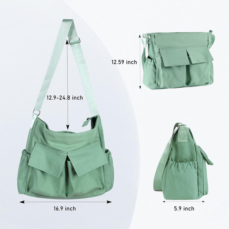 Canvas Messenger Bag Crossbody Shoulder Bag for Men Women Vintage
