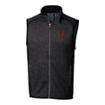 thumbnail image 2 of Men's Cutter & Buck Heather Charcoal Utah Utes Mainsail Sweater-Knit Big & Tall Full-Zip Vest, 2 of 3