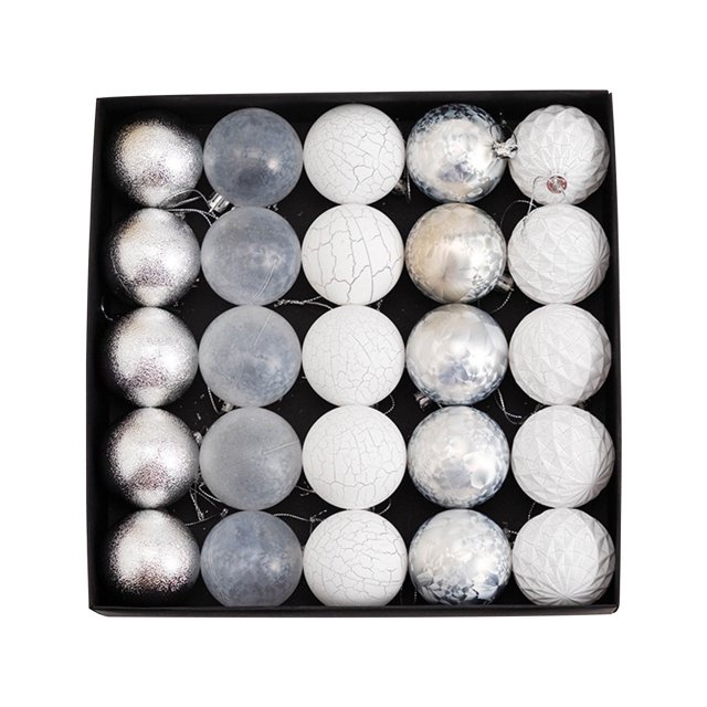 Adornos navideños, 25 piezas de adornos navideños colgantes de 6 cm, resistentes al viento, a los arañazos y a las grietas, pintados, para árbol de Navidad.