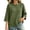 Army Green, variant on Women Summer Top 3/4 Sleeve Waffle Knit Crew Neck Casual Loose Fit Basic Blouse A Line Tunic Top for Women Daily Vacation S-2XL