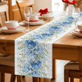 thumbnail image 5 of Hydrangea Eucalyptus Table Runner 72 Inches, Summer Botanical Grey Buffalo Plaid Bed Runner Dresser Scarves Tabletop for Indoor Outdoor Parties/Ceremony/Banquet, 14" x 72", 5 of 9