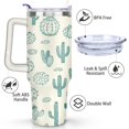 thumbnail image 3 of Cactus Cup with Handle and Straws 40 OZ Vacuum Insulated Travel Coffee Mug Birthday Present for Men Dad Son Husband Gifts for Him/Her Water Bottle, 3 of 7