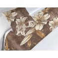 thumbnail image 3 of Flowers Vintage Bed Runner Set, Tropical Jungle Boho Inspired Lily Pattern on Grunge Back, Decorative Bedding Scarf & a Pillow Sham for Hotels Homes, Twin, Dark Rosewood and Champagne, by Ambesonne, 3 of 3