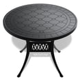 thumbnail image 3 of All-weather Aluminum 3 Dining , 2 Rotating Chairs & 39.37" Table, Black, Rust-, Ergonomic Seating Option Cast Swivel Rust-, Relaxing, 3 of 6