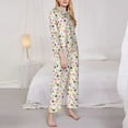thumbnail image 3 of Yiaed Dandelion Floral Print Pajamas Women's Long Sleeve Sleepwear Soft Button Down Loungewear Pjs Lounge Set Nightwear Womens Pajama Pants-XX-Large, 3 of 7