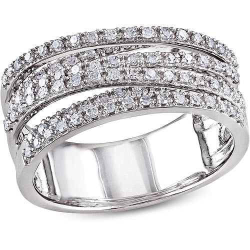 1/2 Carat T.W Diamond Sterling Silver Fashion Ring - Walmart.com