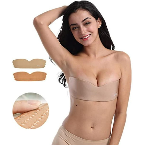 2 Pairs Silicone Bra Inserts Self-Adhesive Bra Pads Inserts Removable  Sticky Breast Enhancer Pads Breast Lifter For Women