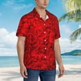 thumbnail image 5 of Daiia Red Rose Hawaiian Shirt for Men Gentle Cotton Regular Short Sleeve Casual-XX-Large, 5 of 9