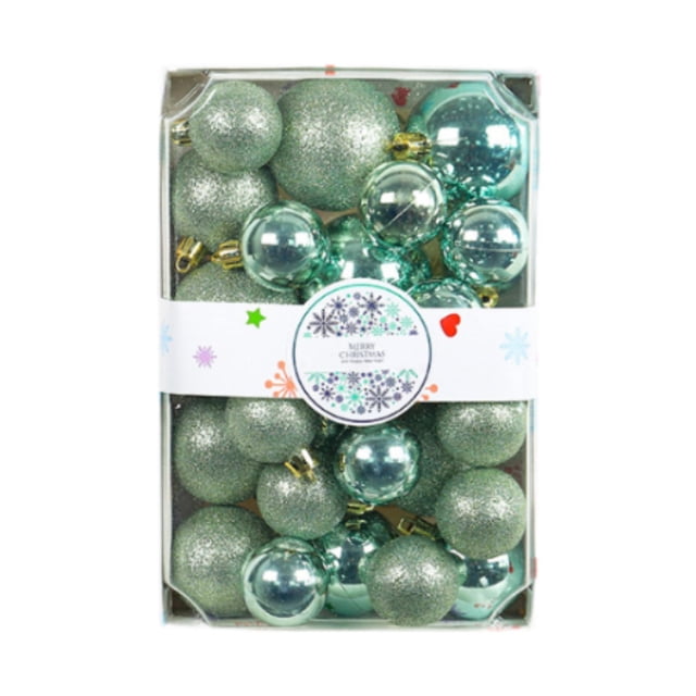 26 piezas de adornos navideños de bolas irrompibles, accesorios navideños, adornos para árboles de Navidad, adornos decorativos para bar, cumpleaños Verde