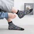 thumbnail image 2 of Fuzoiu Purple-Gold Triangles Print Adult Socks, Crew Moisture-wicking Socks, Unisex Cushion Crew Socks,Casual Sports Ankle Socks, 2 of 7