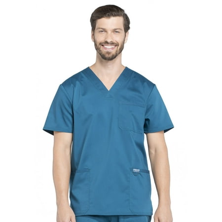 

Cherokee Workwear Revolution Scrubs Top for Men V-Neck WW670 XL Caribbean Blue