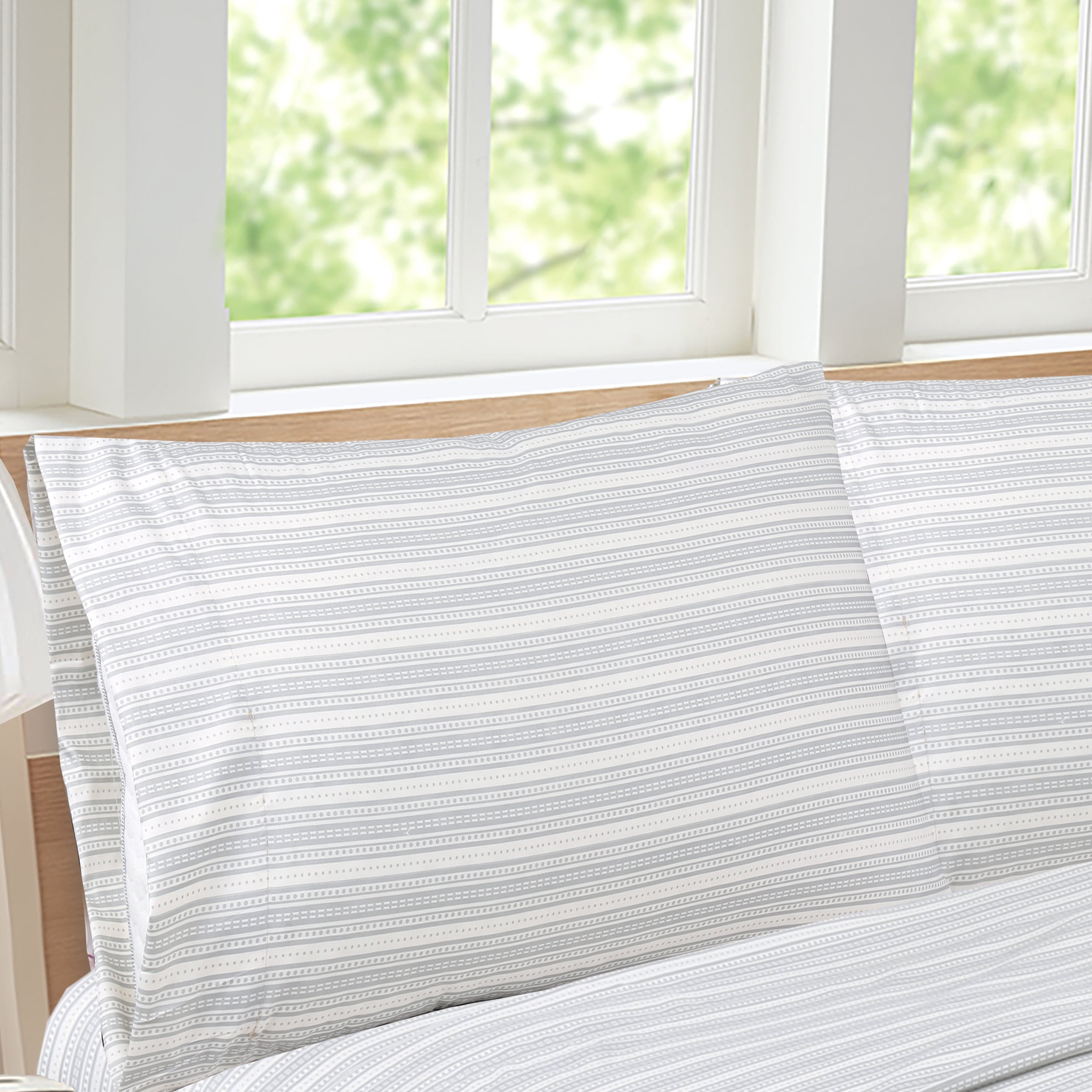 Fairview Grey Stripe Sheet Set Queen Grey