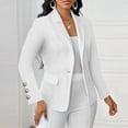 thumbnail image 4 of Sentmoon Women Blazer Color Block Long Sleeve Lapel Button Down Blazer Jacket with Cuff Detail for Office Work, 4 of 8