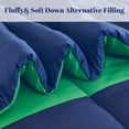 thumbnail image 7 of Sonive Twin Kids Comforter Set, 5 Pieces Super Soft and Fluffy Cool Kids Bedding Set, Blue Green Rugby Stripe, 7 of 7