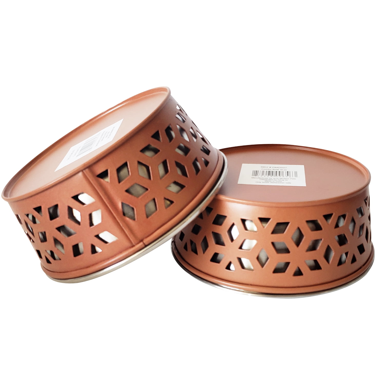 Country Living Set of 2 Stainless Steel Farmhouse Style Dog Bowls
