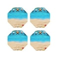 thumbnail image 2 of Balery 4 Pcs Boards And Beachleather Coasters Set, Drink Table Cup Coasters For Living Room Kitchen Coffee Decor, 2 of 9