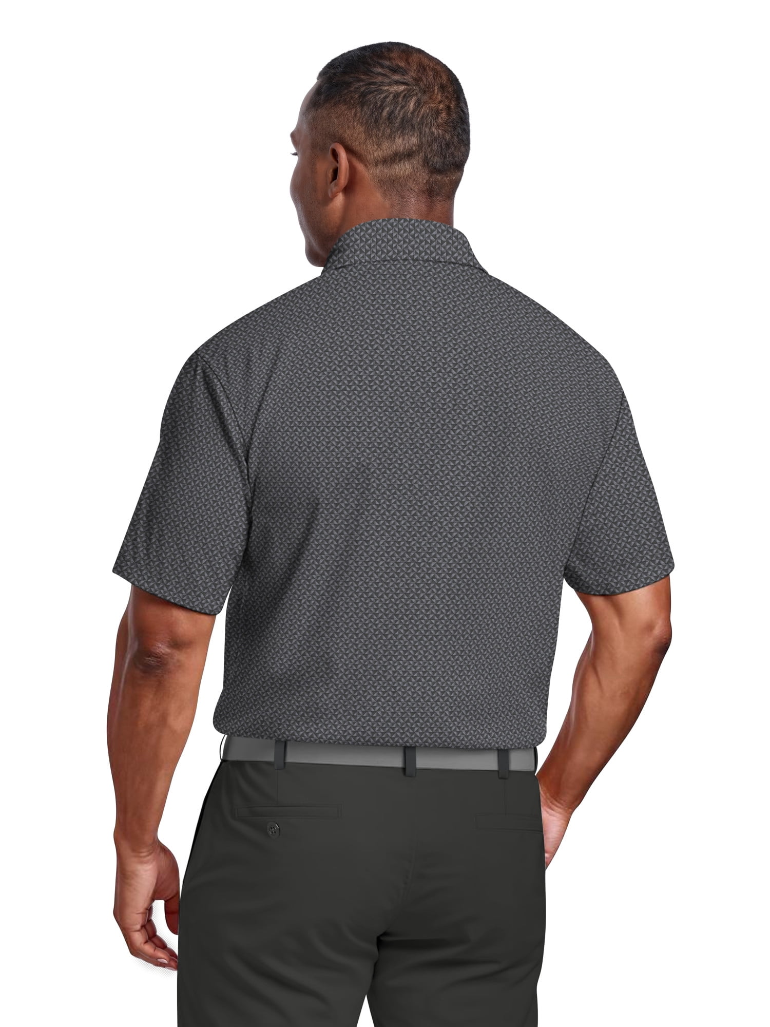 Ben Hogan Men's & Big Men's Performance Mini Geometric Print Short Sleeve Golf Polo Shirt, Sizes S-5XL