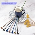 thumbnail image 5 of Unique Bargains 4Pack 8.6' Stainless Steel Spoons Straws Reusable Twist Handle Spoon, Blue, 5 of 6