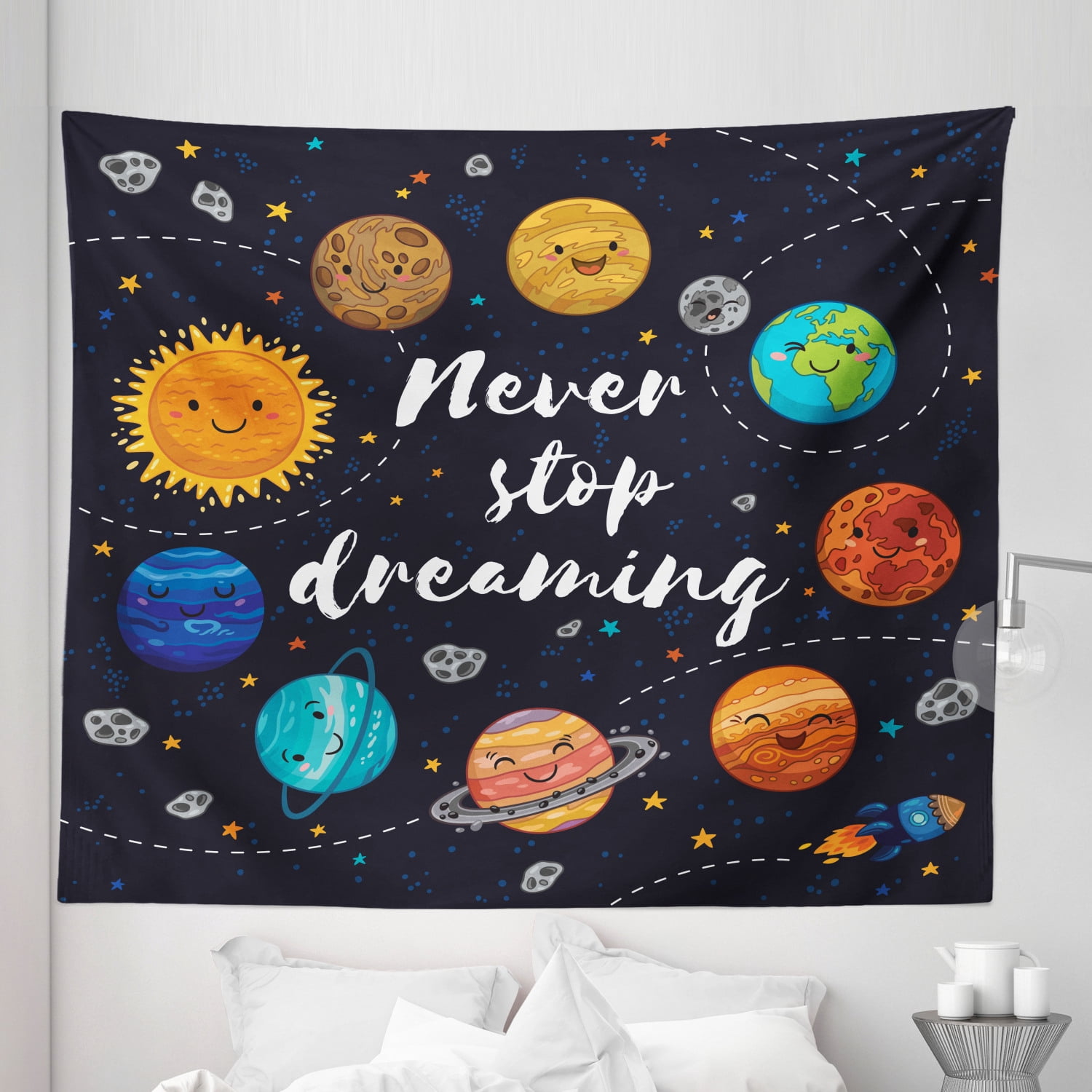 Saying Tapestry, Outer Space Planets Star Cluster Solar System Moon ...