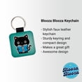 thumbnail image 2 of Black Cat Reading Book Faux Leather Square Keychain, 2 of 7