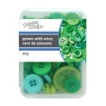 thumbnail image 1 of Unique Creativ Box of Buttons, Green — Assorted Sizes, 65 g (Reusable Clear Box), 1 of 4