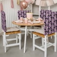 thumbnail image 3 of Spring Floral Chair Covers Set of 8 Watercolor Pink Purple Flowers Farmhouse Black Chair Back Covers Stretch Removable Washable Slipcovers Protector for Dining Room Kitchen Party Decor, 3 of 9