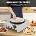 thumbnail image 3 of Máquina Eléctrica Comercial para Crepes de 16 Pulgadas con Placa Antiadherente 3400W Control de Temperatura Ajustable en Acero Inoxidable y Hierro Fundido con Cajón Ideal para Panqueques y Desayunos, 3 of 6