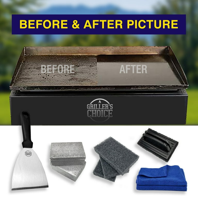 Griddle Cleaning Kit - Flat Top Grill Cleaner, stainless steel