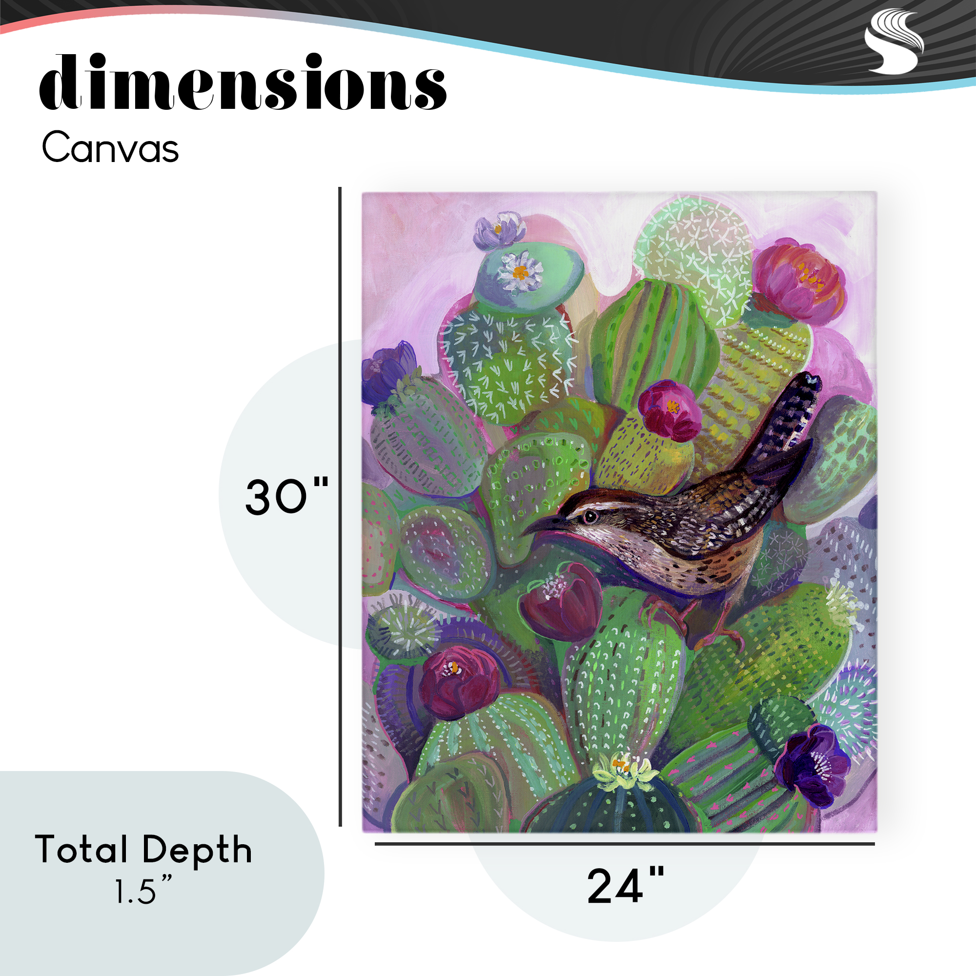 Desert Day Dream Bird Canvas Wall Art, design by Ashley Davis