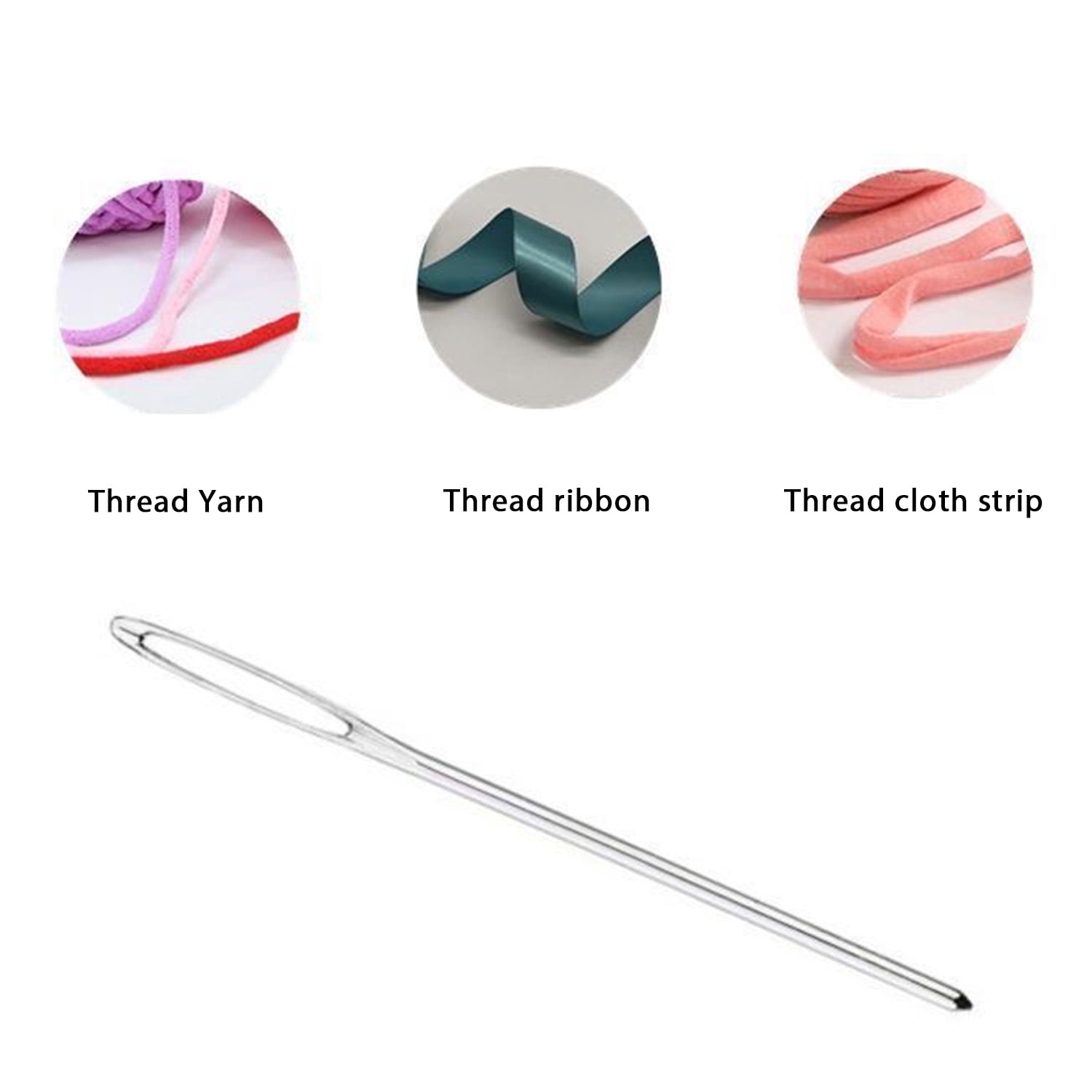 9 Pcs Large Eye Sewing Needles with Threader，Blunt Tip Tapestry Needles for Crochet, Knitting, Embroidery & Yarn Crafts, 3 Sizes (2.05, 2.36, 2.76 in)
