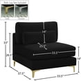 thumbnail image 5 of Meridian Furniture Julia Black Velvet Modular Armless Chair, 5 of 7