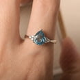 thumbnail image 4 of Swiss blue topaz engagement ring, November birthstone, solid sterling silver, tear drop shaped, funny gifts for women, 4 of 5