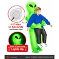 thumbnail image 2 of Light Up Pick Me Up Alien Inflatable Halloween Costume for Children, One Size Fit Most, by Morph Costumes, 2 of 7