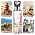 thumbnail image 5 of Leaves Flowers with Gnomes Sports Water Bottle with Straw Lid Insulated Stainless Steel Leak Proof BPA Free Thermal Mug with Handle for Gym Yoga Cycling Camping, 5 of 8