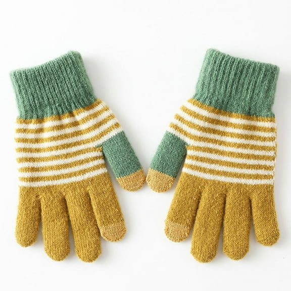 Tittly Winter Gloves Gloves for Women Women Winter Screen Gloves Warm Knit Gloves Elastic Cuff Winter Men Texting Gloves Cycling Gloves Warm Gloves A One Size