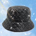 thumbnail image 6 of Milageto Winter Bucket Hat Down Cotton Comfortable Headwear Warm Hat for Adults Women Black, 6 of 8