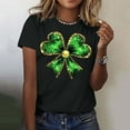thumbnail image 2 of FRSASU T-Shirt de la Saint-Patrick pour Femmes, Imprimé Amusant, Grande Taille, Manches Courtes, Col Rond, Tendance, Noir G(L), 2 of 5