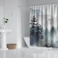 thumbnail image 4 of Grey Forest Shower Curtain Misty Mountain Tree Shower Curtains for Bathroom All Seasons Country Bathroom Shower Curtain Sets Waterproof Fabric Decor 84×72in with 12 Hooks, 4 of 4