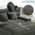 thumbnail image 6 of Harper & Bright Designs Modern Chaise Lounge Sofa, Chenille Upholstered Sofa Bed Chair with Adjustable Backrest and LED Light Strip for Living Room, Grey, 6 of 18