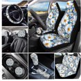thumbnail image 3 of Uorisanigo Beautiful Daisy Bush Car Front and Rear Cushion Covers Steering Wheel Cover Pillowcase for Cars Water Coaster Gear Lever Cover+Hand Brake Cover Easy to Install 11-Piece, 3 of 7