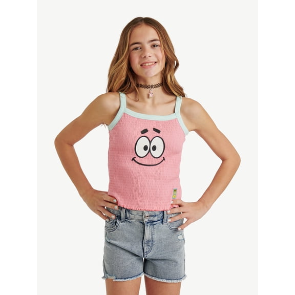 Spongebob X Justice Girls Smocked Tank, Sizes XS - XLP