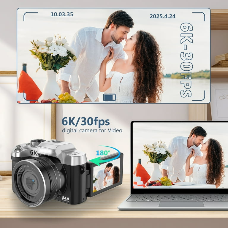 XLURC 6K Digital Camera for Photography 84MP Digital Cameras with