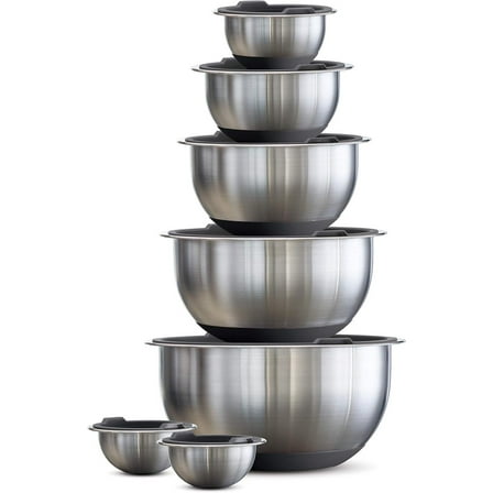CSPP Covered Mixing Bowls Stainless Steel 14 Pc Gray, 80202/507DS