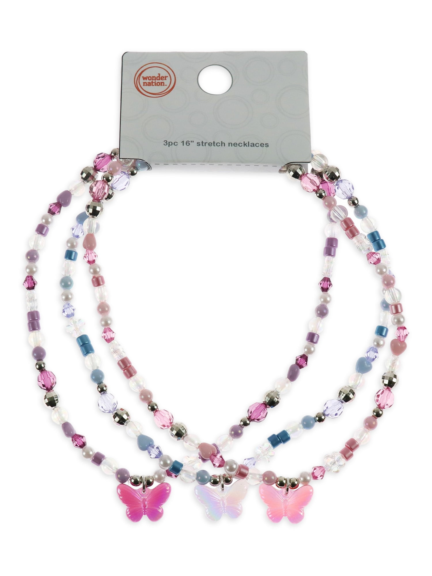 Wonder Nation 3 Pack Butterfly Necklace Set