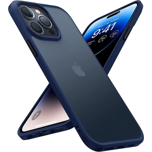 Shockproof Compatible for iPhone 14 Pro Max Case, [Military Grade Drop Protection] [Sleek Premium Touch] Translucent Matte Protective Phone Case Compatible for iPhone 14 Pro Max Case, Blue