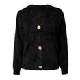 thumbnail image 4 of Ruyang Women's Lightweight Crewneck Cardigan Sweater Open Front Button Down Long Sleeve Pockets Chunky Knit Cardigan Sweaters, 4 of 5