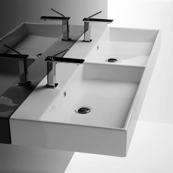 Ws Bath Collections Unlimited 140.01 Unlimited 55-1/2" Rectangular Ceramic Vessel / Wall