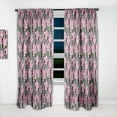thumbnail image 2 of Designart 'Black Lacy Pink Roses Pattern' Floral Curtain Panel, 2 of 5