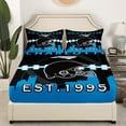thumbnail image 2 of Erosebridal Sports Fitted Sheet Full Size,Football Helmet Bed Sheets,Blue Black Bed Set,American Football Bedding Set with 2 Pillowcases Bedroom Decor(Charlotte),no Flat Sheet, 2 of 5