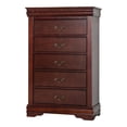 thumbnail image 3 of Furniture of America Vrai Transitional 5-Drawer Adult Vertical Dresser, Cherry, 3 of 5